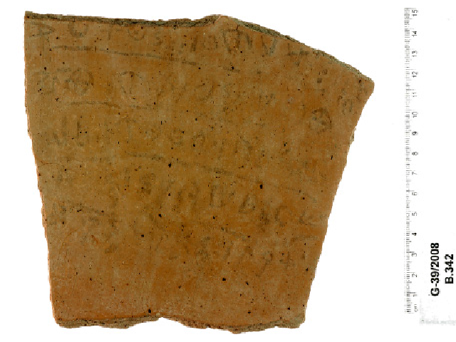 Original color image of the ostracon provided by the IAA, with no processing of any sort